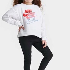 Nike White Sweatshirt with Red and Blue Accents